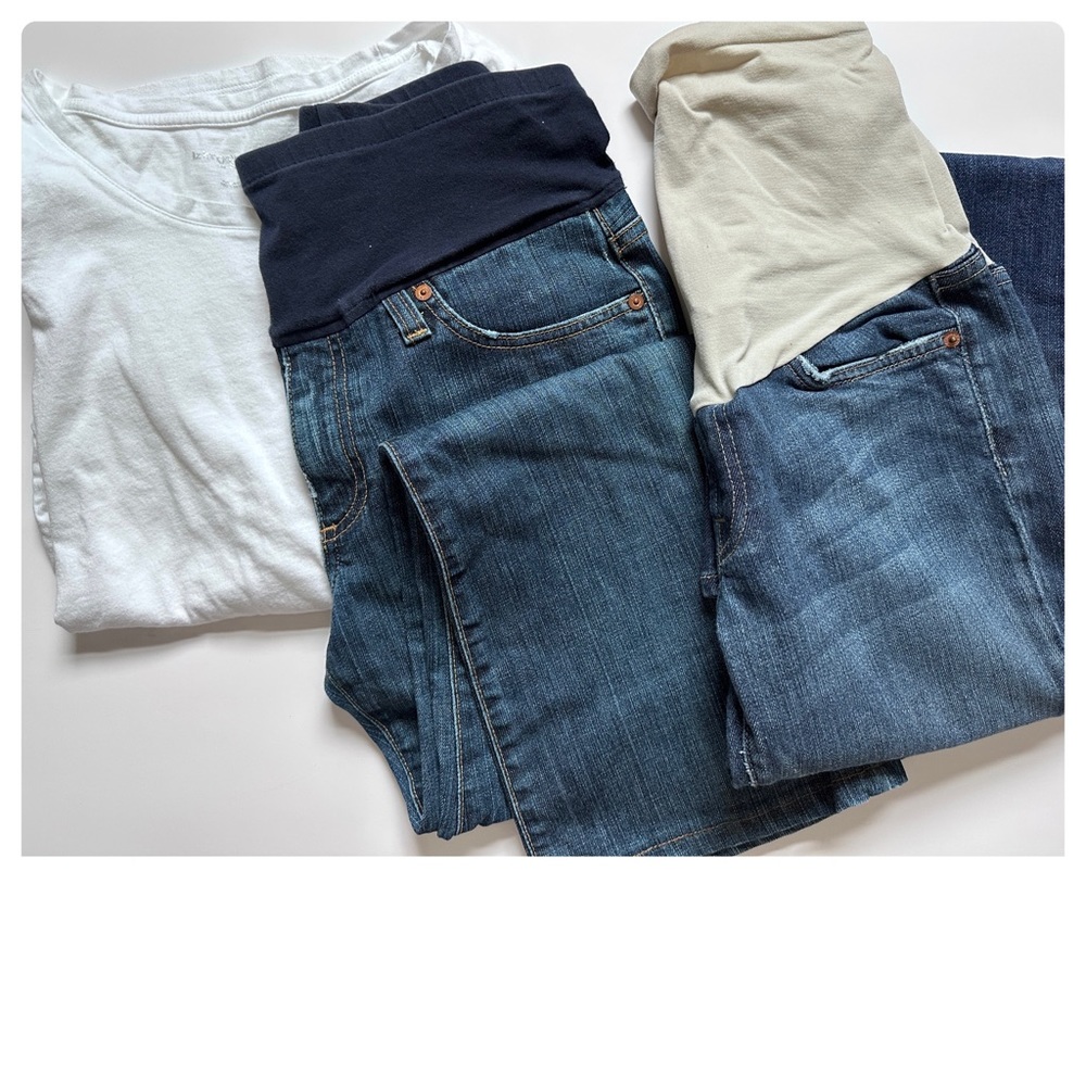 Maternity bundle: 7 For All Mankind cropped jeans & AG cropped jeans with panel
